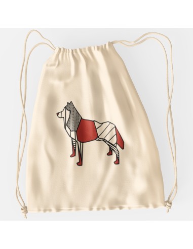 Drawstring Bag Sacca Pop Origami Siberian Husky