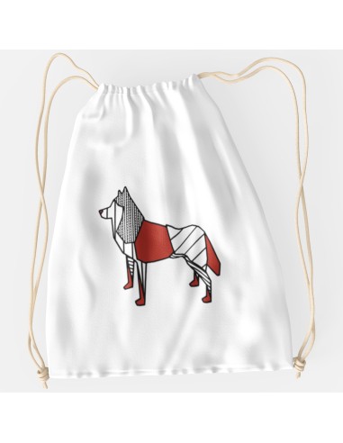 Drawstring Bag Pop Origami Siberian Husky