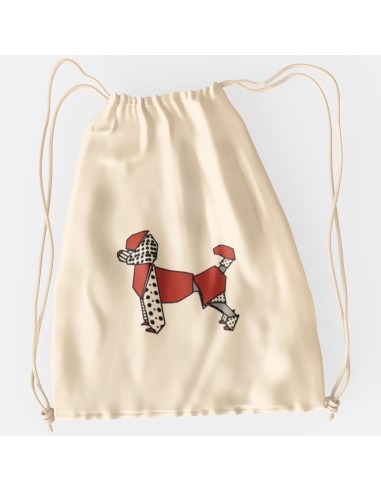 Drawstring Bag Sacca Pop Origami Toy Poodle