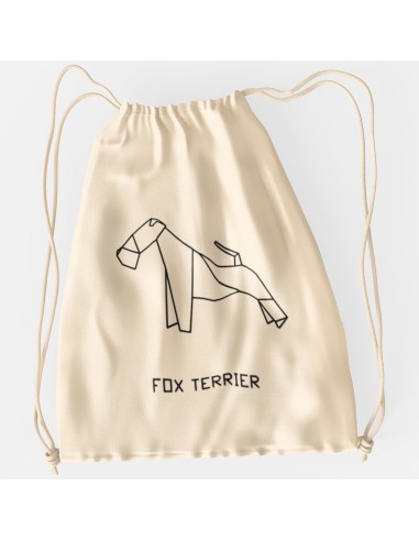 Drawstring Bag Sacca Origami Fox Terrier