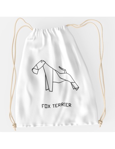 Drawstring Bag Sacca Origami Fox Terrier