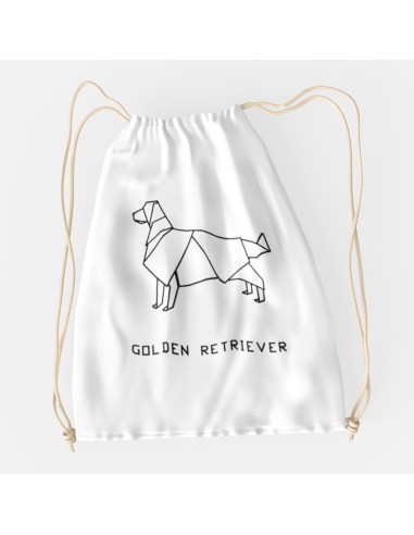 Drawstring Bag Sacca Origami Golden Retriever