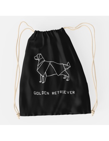 Drawstring Bag Sacca Origami Golden Retriever