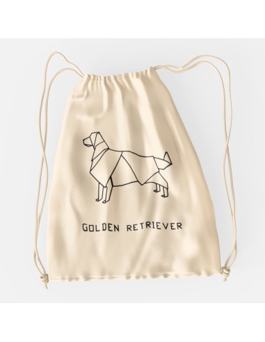 Drawstring Bag Sacca Origami Golden Retriever