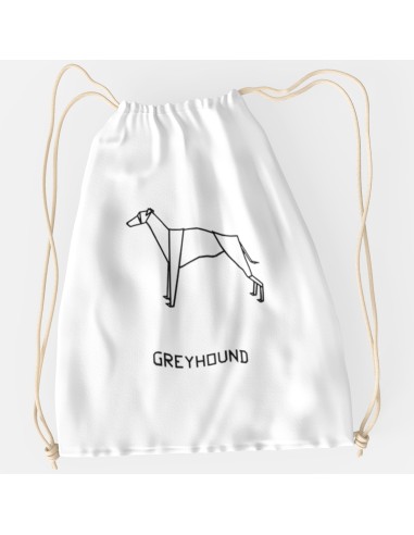 Drawstring Bag Sacca Origami Greyhound