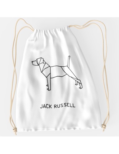 Drawstring Bag Sacca Origami Jack Russell