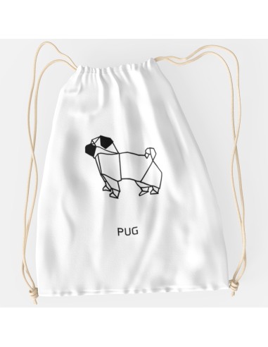 Drawstring Bag Sacca Origami Pug