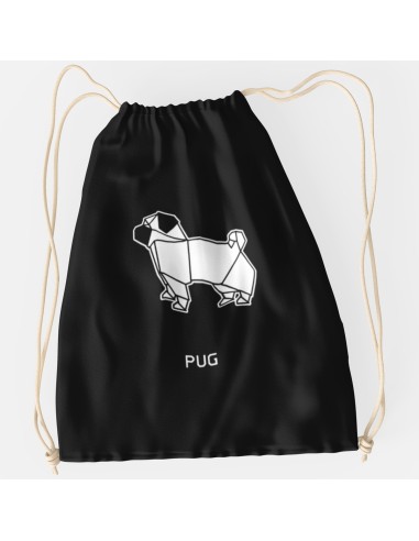 Drawstring Bag Sacca Origami Pug