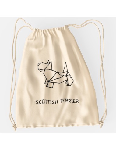 Drawstring Bag Sacca Origami Scottish Terrier