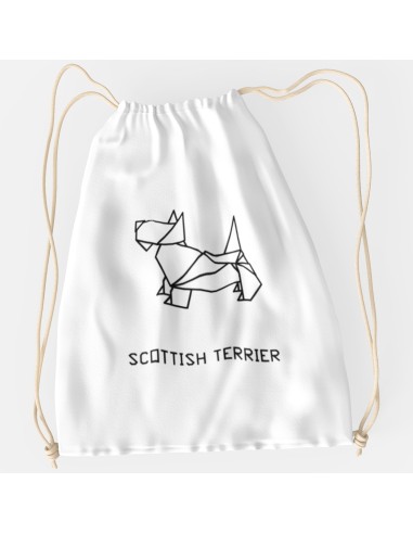 Drawstring Bag Sacca Origami Scottish Terrier