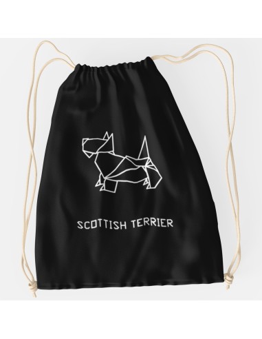 Drawstring Bag Sacca Origami Scottish Terrier