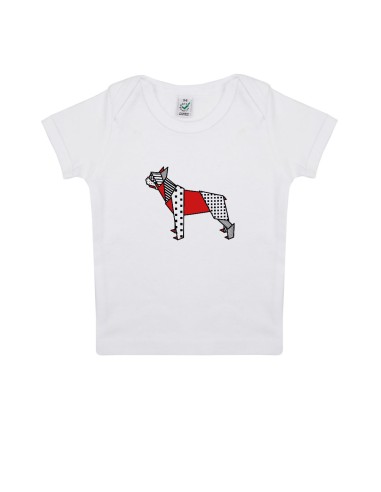 T-shirt Baby Neonati Pop Origami Boston Terrier