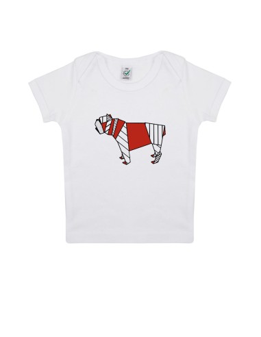 T-shirt Baby Neonati Pop Origami Bulldog