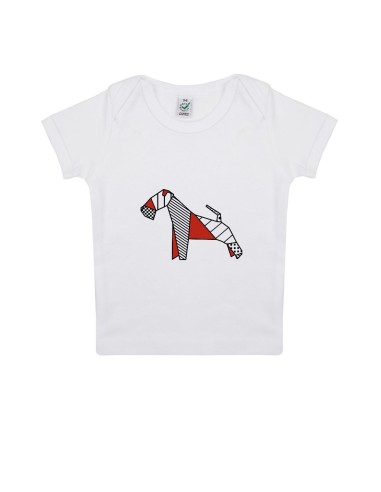 T-shirt Baby Neonati Pop Origami Fox Terrier