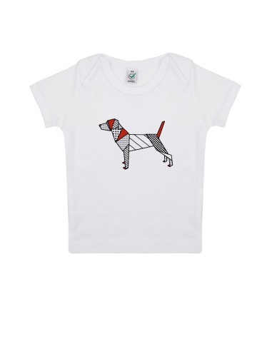 T-shirt Baby Neonati Pop Origami Jack Russell