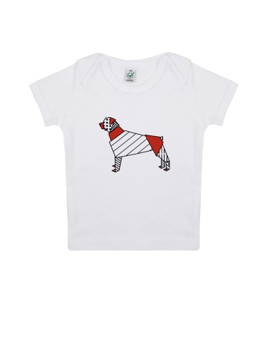 T-shirt Baby Neonati Pop Origami Rottweiler