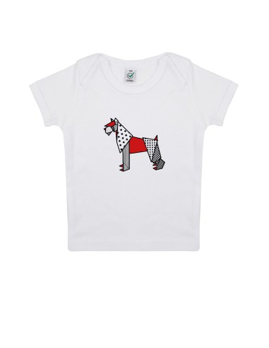 T-shirt Baby Neonati Pop Origami Schnauzer