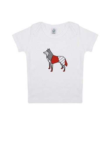 T-shirt Baby Neonati Pop Origami Siberian Husky