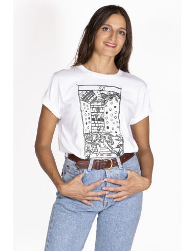 T-shirt  Donna "Tarot De Marseille" Tarocchi di Marsiglia  La Maison Dieu XVI