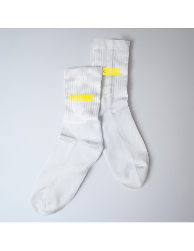 Crew Socks Man Woman Unisex Polla Print Yellow Fluo