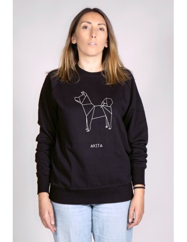 Origami Akita Woman Round Neck Sweatshirt