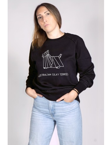 Women's Crew Neck Sweatshirt Origami Australian Silky Terrier