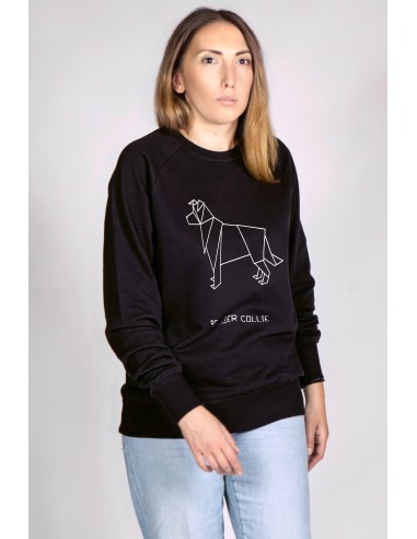 Origami Border Collie Women's Crew Neck Sweatshirt