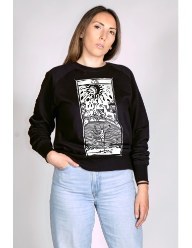 Tarot De Marseille Women's Round Neck Sweatshirt La Lune XVIII