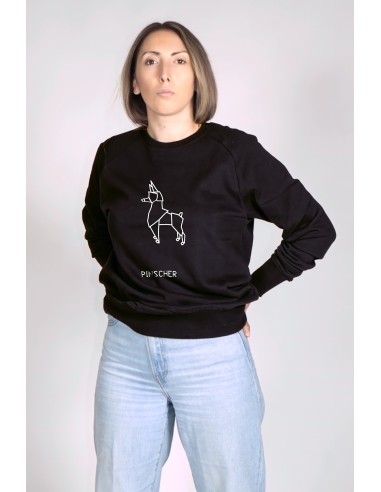 Origami Pinscher Woman Round Neck Sweatshirt