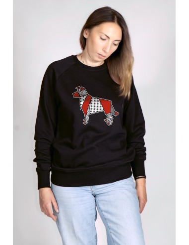 Pop Origami Border Collie Woman Round Neck Sweatshirt