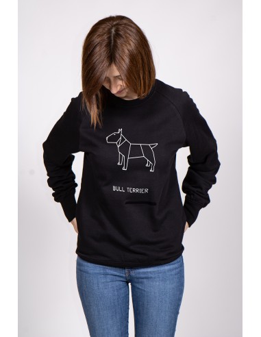 Origami Bull Terrier Women's Crew Neck Sweatshirt