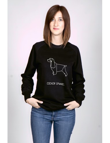 Origami Cocker Spaniel Women's Crew Neck Sweatshirt