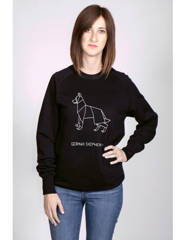 Origami German Shepherd Women's Crew Neck Sweatshirt