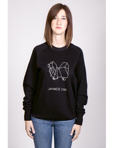 Origami Japanese Chin Woman Round Neck Sweatshirt