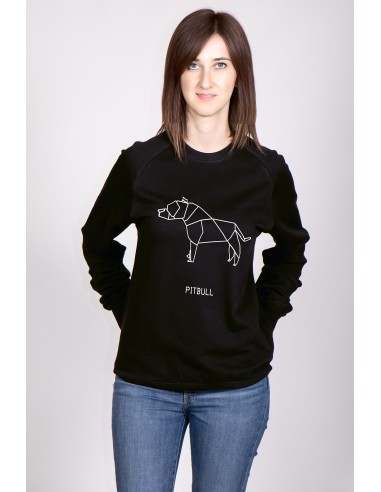 Origami Pitbull Woman Round Neck Sweatshirt