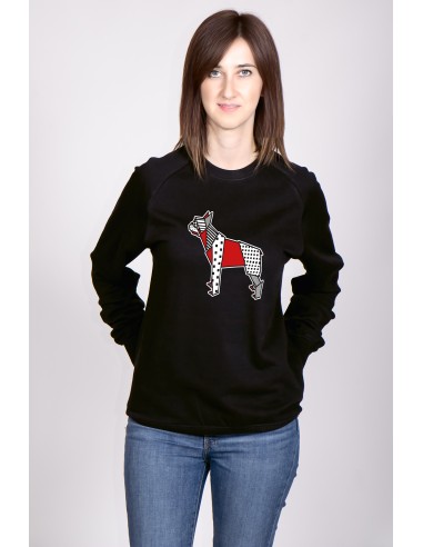 Pop Origami Boston Terrier Women's Round Neck Sweatshirt