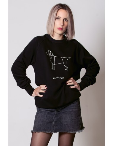 Origami Labrador Woman Round Neck Sweatshirt