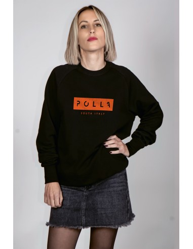 Polla Woman Round Neck Sweatshirt Orange Print