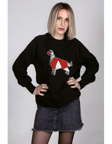 Pop Origami Golden Retriever Women's Round Neck Sweatshirt