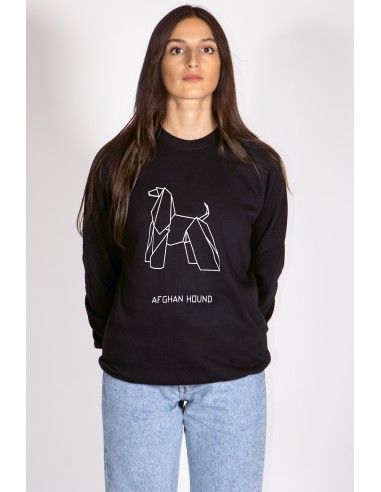 Origami Afghan Hound Women's Crew Neck Sweatshirt