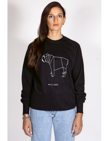 Origami Bulldog Women's Crew Neck Sweatshirt