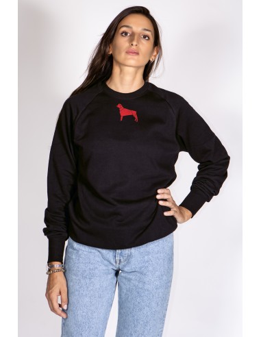 Minigami Rottweiler Woman Round Neck Sweatshirt