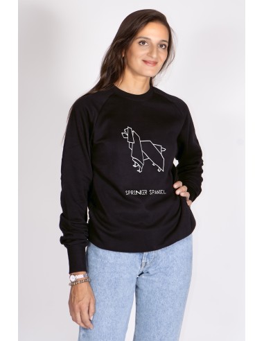 Origami Springer Spaniel Women's Crew Neck Sweatshirt