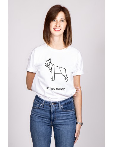 Women's Origami T-shirt Boston Terrier