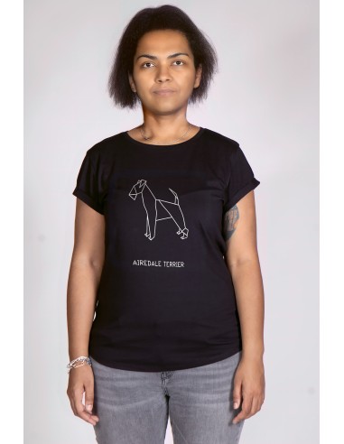 Origami Airedale Terrier Women's Rolled T-shirt