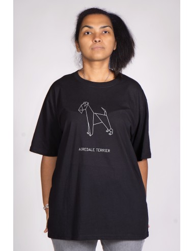 T-shirt Oversize Donna Origami Airedale Terrier