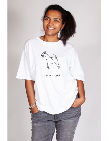 T-shirt Oversize Donna Origami Airedale Terrier