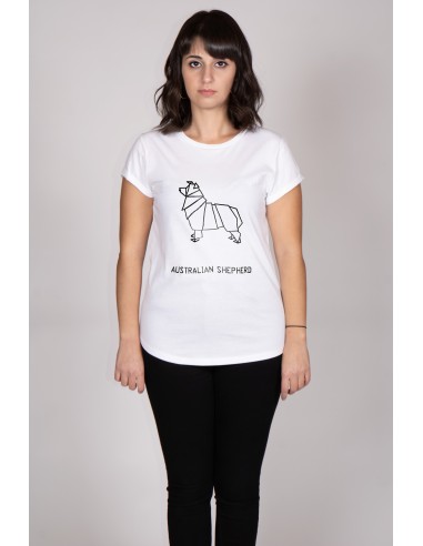 Woman Rolled T-shirt Origami Australian Shepherd