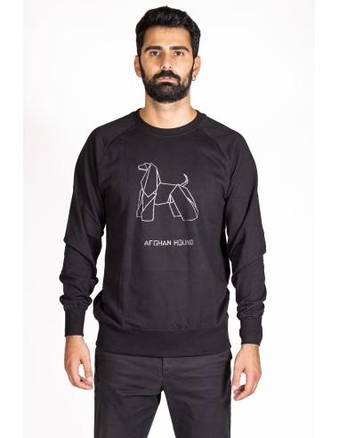 Origami Afghan Hound Men's Crew Neck Sweatshirt