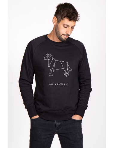 Origami Border Collie Men's Crew Neck Sweatshirt